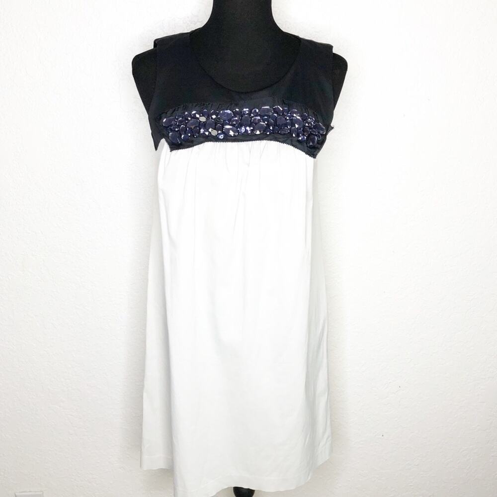 Vera Wang Lavender‎ Label black light gray rhinestone sleeveless dress size 6